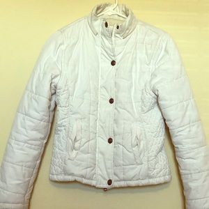 White puffer coat